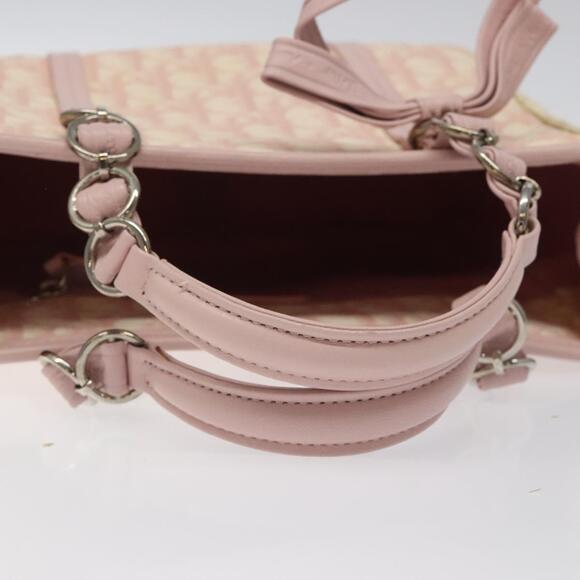 DIOR Trotter Canvas Romantic Chain Bag Pvc Pink Silver - Picture 7 of 12